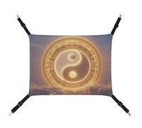 HETVBNS Taiji Ocean Pet Hammock for Cats & Dogs, Soft Breathable Canvas Hanging Hammock with Adjustable Straps, Comfortable & Durable Hanging Bed for Small to Medium Pets