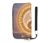 HETVBNS Taiji Ocean Wallet, Elegant Wristlet Wallet with Multi-Card Slots, PU Leather Long Purse for Women, Men