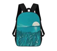 HETVBNS Teal Blue Backpack for Women Men, Durable 600D Polyester Bookbag with Large Capacity, Lightweight 17 Inch Laptop Backpack Minimalism Casual Daypack for Work, Travel