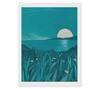 HETVBNS Teal Blue Diamond Painting Kits for Adults, Full Round Drill DIY Diamond Art for Beginners, 5D Gem Art and Crafts for Home Wall Decor 12"x16"