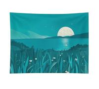 HETVBNS Teal Blue Tapestry Wall Hanging - 30"x40" Aesthetic Tapestries Soft Polyester Wall Art Decor Large Tapestry for Bedroom Living Room Dorm Backdrop, Hanging Kit Included