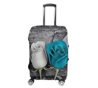 HETVBNS Teal Gray Rose Luggage Cover, Elastic Luggage Protector Fits 19-32in Suitcases, Washable & Anti-Scratch Suitcase Cover for Men Women, style, Small, Classic