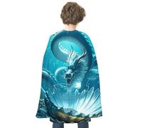 HETVBNS The Dragon King Halloween Cape Reversible Cosplay Costume Party Cloak for Masquerade, Christmas, Role Play