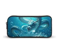 HETVBNS The Dragon King Pencil Case Large Capacity, Durable Pencil Pouch Portable Small Cosmetic Bag with Metal Zipper, Simple Makeup Pouch Aesthetic Toiletry Bag for Travel Office