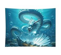 HETVBNS The Dragon King Tapestry Wall Hanging - 60"x80" Aesthetic Tapestries Soft Polyester Wall Art Decor Large Tapestry for Bedroom Living Room Dorm Backdrop, Hanging Kit Included