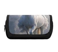 HETVBNS The Galloping Horse Is Galloping Pencil Case Extra Large, Double Layer Pencil Pouch with Zipper, Portable Cosmetic Bags for Travel, Office Stationery Organizer for Women Men