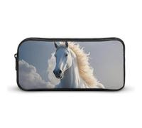 HETVBNS The Galloping Horse Is Galloping Pencil Case Large Capacity, Durable Pencil Pouch Portable Small Cosmetic Bag with Metal Zipper, Simple Makeup Pouch Aesthetic Toiletry Bag for Travel Office