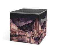 HETVBNS The Old Hollywood Storage Bins 10.6 Inch, Oxford Fabric Foldable Storage Cube Organizer Basket with Handles, Fabric Bins for Closet Shelves, Toys, Clothes, Books, Bedroom