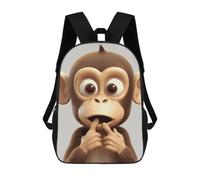 HETVBNS The Silent Monkey Backpack for Women Men, Durable 600D Polyester Bookbag with Large Capacity, Lightweight 17 Inch Laptop Backpack Minimalism Casual Daypack for Work, Travel