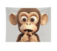 HETVBNS The Silent Monkey Tapestry Wall Hanging - 30"x40" Aesthetic Tapestries Soft Polyester Wall Art Decor Large Tapestry for Bedroom Living Room Dorm Backdrop, Hanging Kit Included
