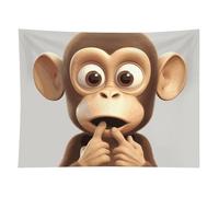 HETVBNS The Silent Monkey Tapestry Wall Hanging - 60"x80" Aesthetic Tapestries Soft Polyester Wall Art Decor Large Tapestry for Bedroom Living Room Dorm Backdrop, Hanging Kit Included