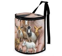 HETVBNS The Twelve Chinese Zodiac Signs Car Trash Can with Lid, Leakproof Hanging Automotive Trash Bin, Waterproof Garbage Storage Bag for Vehicles, RV, Bathroom, Office