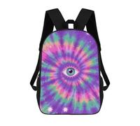 HETVBNS Tie Dye Hippies Print Backpack for Women Men, Durable 600D Polyester Bookbag with Large Capacity, Lightweight 17 Inch Laptop Backpack Minimalism Casual Daypack for Work, Travel