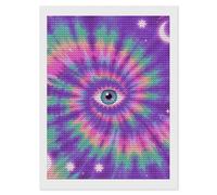 HETVBNS Tie Dye Hippies Print Diamond Painting Kits for Adults, Full Round Drill DIY Diamond Art for Beginners, 5D Gem Art and Crafts for Home Wall Decor 12"x16"