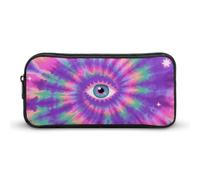 HETVBNS Tie Dye Hippies Print Pencil Case Large Capacity, Durable Pencil Pouch Portable Small Cosmetic Bag with Metal Zipper, Simple Makeup Pouch Aesthetic Toiletry Bag for Travel Office