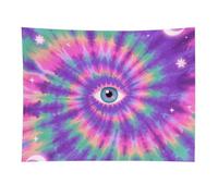 HETVBNS Tie Dye Hippies Print Tapestry Wall Hanging - 30"x40" Aesthetic Tapestries Soft Polyester Wall Art Decor Large Tapestry for Bedroom Living Room Dorm Backdrop, Hanging Kit Included