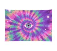 HETVBNS Tie Dye Hippies Print Tapestry Wall Hanging - 40"x60" Aesthetic Tapestries Soft Polyester Wall Art Decor Large Tapestry for Bedroom Living Room Dorm Backdrop, Hanging Kit Included