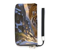 HETVBNS Tiger Descending Mountain Wallet, Elegant Wristlet Wallet with Multi-Card Slots, PU Leather Long Purse for Women, Men