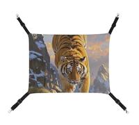 HETVBNS Tiger Descending The Mountain Pet Hammock for Cats & Dogs, Soft Breathable Canvas Hanging Hammock with Adjustable Straps, Comfortable & Durable Hanging Bed for Small to Medium Pets