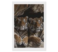 HETVBNS Tiger in Cave Diamond Painting Kits for Adults, Full Round Drill DIY Diamond Art for Beginners, 5D Gem Art and Crafts for Home Wall Decor 8"x12"