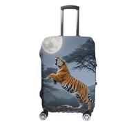 HETVBNS Tiger Moon Luggage Cover, Elastic Luggage Protector Fits 19-32in Suitcases, Washable & Anti-Scratch Suitcase Cover for Men Women, style, L, Classic