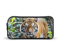 HETVBNS Tiger Pencil Case Large Capacity, Durable Pencil Pouch Portable Small Cosmetic Bag with Metal Zipper, Simple Makeup Pouch Aesthetic Toiletry Bag for Travel Office