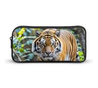 HETVBNS Tiger Pencil Case Large Capacity Zipper Pouch, Durable Pencil Box Organizer, Portable Small Cosmetic Bag for Office, Travel