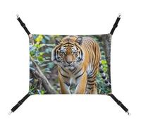 HETVBNS Tiger Pet Hammock for Cats & Dogs, Soft Breathable Canvas Hanging Hammock with Adjustable Straps, Comfortable & Durable Hanging Bed for Small to Medium Pets