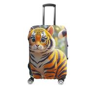 HETVBNS Tiger Stripes Orange Luggage Cover, Elastic Luggage Protector Fits 19-32in Suitcases, Washable & Anti-Scratch Suitcase Cover for Men Women, style, XL, Classic