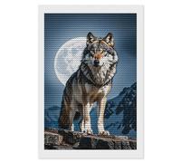 HETVBNS Timberwolves Diamond Painting Kits for Adults, Full Round Drill DIY Diamond Art for Beginners, 5D Gem Art and Crafts for Home Wall Decor 8"x12"