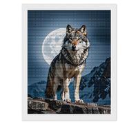 HETVBNS Timberwolves Diamond Painting Kits for Adults, Full Round Drill DIY Diamond Art for Beginners, 5D Gem Art and Crafts for Home Wall Decor 16"x20"