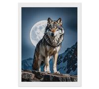 HETVBNS Timberwolves Diamond Painting Kits for Adults, Full Round Drill DIY Diamond Art for Beginners, 5D Gem Art and Crafts for Home Wall Decor 12"x16"