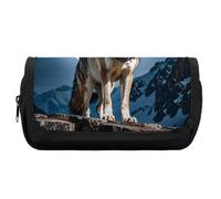 HETVBNS Timberwolves Pencil Case Extra Large, Double Layer Pencil Pouch with Zipper, Portable Cosmetic Bags for Travel, Office Stationery Organizer for Women Men
