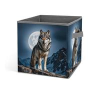 HETVBNS Timberwolves Storage Bins 10.6 Inch, Oxford Fabric Foldable Storage Cube Organizer Basket with Handles, Fabric Bins for Closet Shelves, Toys, Clothes, Books, Bedroom