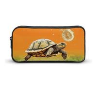 HETVBNS Tortoise Turtle Jumping Pencil Case Large Capacity, Durable Pencil Pouch Portable Small Cosmetic Bag with Metal Zipper, Simple Makeup Pouch Aesthetic Toiletry Bag for Travel Office