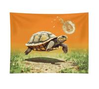 HETVBNS Tortoise Turtle Jumping Tapestry Wall Hanging - 30"x40" Aesthetic Tapestries Soft Polyester Wall Art Decor Large Tapestry for Bedroom Living Room Dorm Backdrop, Hanging Kit Included