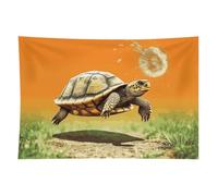 HETVBNS Tortoise Turtle Jumping Tapestry Wall Hanging - 40"x60" Aesthetic Tapestries Soft Polyester Wall Art Decor Large Tapestry for Bedroom Living Room Dorm Backdrop, Hanging Kit Included