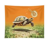 HETVBNS Tortoise Turtle Jumping Tapestry Wall Hanging - 50"x60" Aesthetic Tapestries Soft Polyester Wall Art Decor Large Tapestry for Bedroom Living Room Dorm Backdrop, Hanging Kit Included