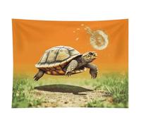 HETVBNS Tortoise Turtle Jumping Tapestry Wall Hanging - 60"x80" Aesthetic Tapestries Soft Polyester Wall Art Decor Large Tapestry for Bedroom Living Room Dorm Backdrop, Hanging Kit Included