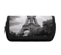 HETVBNS Tower Paris Pencil Case Extra Large, Double Layer Pencil Pouch with Zipper, Portable Cosmetic Bags for Travel, Office Stationery Organizer for Women Men