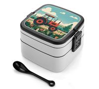 HETVBNS Tractor Farming Bento Box Double Layer Lunch Box 1000ml