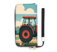 HETVBNS Tractor Farming Wallet, Elegant Wristlet Wallet with Multi-Card Slots, PU Leather Long Purse for Women, Men