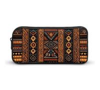 HETVBNS Traditional African Design Pattern Pencil Case Large Capacity, Durable Pencil Pouch Portable Small Cosmetic Bag with Metal Zipper, Simple Makeup Pouch Aesthetic Toiletry Bag for Travel Office