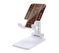 HETVBNS Traditional African Design Pattern Phone Stand for Desk - Adjustable & Foldable Tablet Stand Portable Cell Phone Stand Holder Compatible with 4-13" Smartphones, Tablets