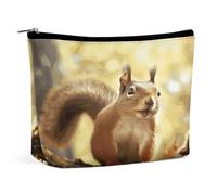 HETVBNS Travel Makeup Bag Portable Cosmetic Bags for Women Funny Squirrel Make Up Bags Organizer With Zipper Waterproof Open Flat Toiletry Bag Cute Makeup Pouch for Travel Accessories, Funny Squirrel