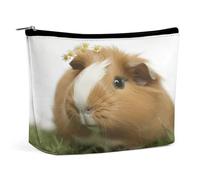 HETVBNS Travel Makeup Bag Portable Cosmetic Bags for Women Guinea Pig Make Up Bags Organizer With Zipper Waterproof Open Flat Toiletry Bag Cute Makeup Pouch for Travel Accessories