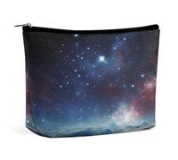 HETVBNS Travel Makeup Bag Portable Cosmetic Bags for Women Night Sky Outer Space Make Up Bags Organizer With Zipper Waterproof Open Flat Toiletry Bag Cute Makeup Pouch for Travel Accessories