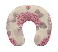 HETVBNS Travel Neck Pillow with Memory Foam, Beautiful Vintage Flower U Shaped Pillow for Airplane & Car - Detachable Washable Cover, Ergonomic Support for Neck