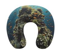 HETVBNS Travel Neck Pillow with Memory Foam, Biodiversity U Shaped Pillow for Airplane & Car - Detachable Washable Cover, Ergonomic Support for Neck