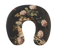 HETVBNS Travel Neck Pillow with Memory Foam, Dark Academy U Shaped Pillow for Airplane & Car - Detachable Washable Cover, Ergonomic Support for Neck